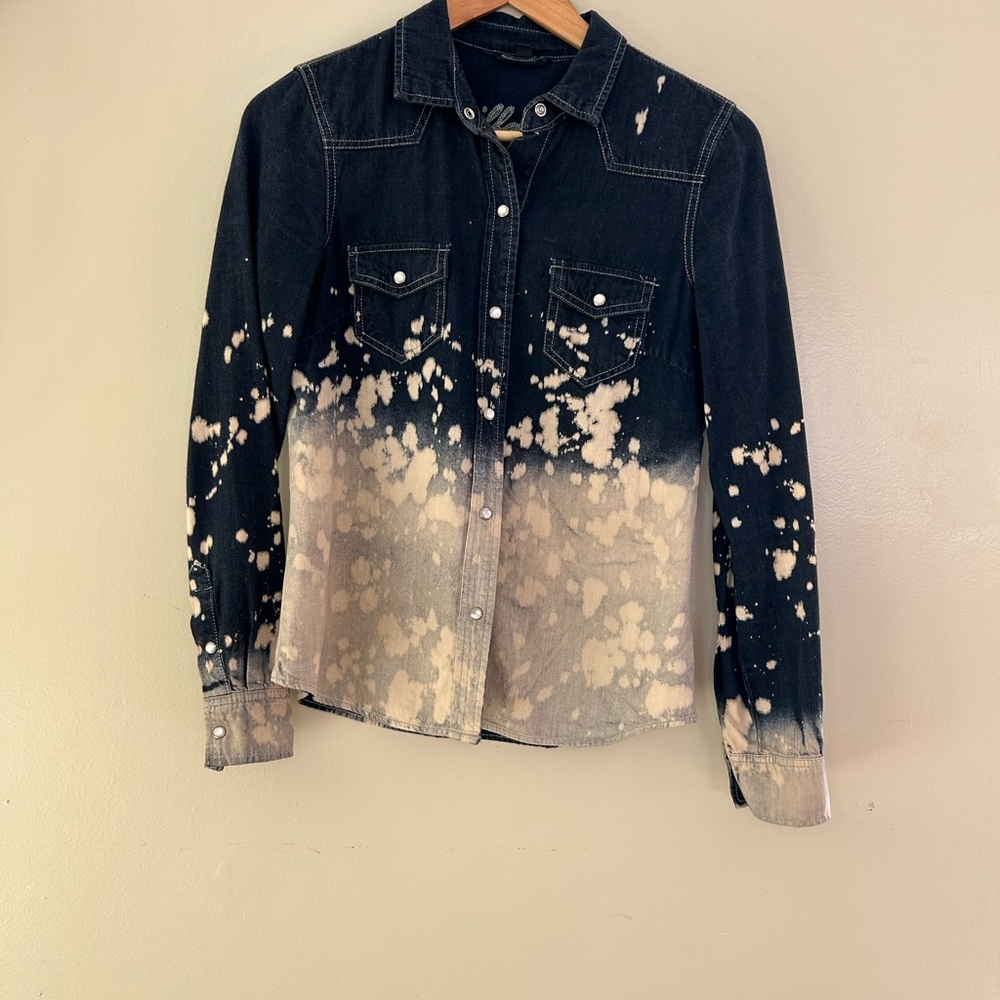 Vanilla Star Blue and Cream Long Sleeve Button Down Shirt